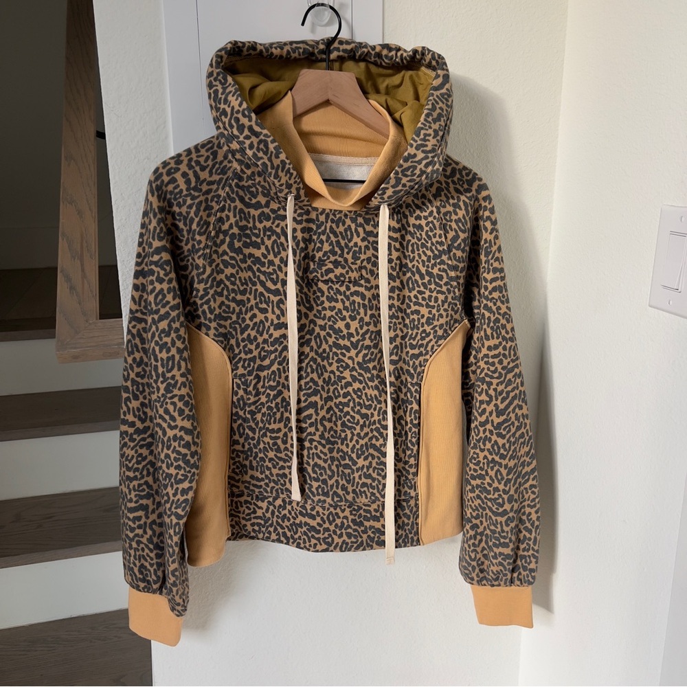 Anthropologie Leopard Print Fleece Hoodie Sweatshirt - Rare Sample Piece